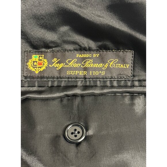 Mens Black Suit Jacket 40R Super 110s Fabric By Ing. Loro Piana & C Italy 2-Butt - Picture 4 of 11